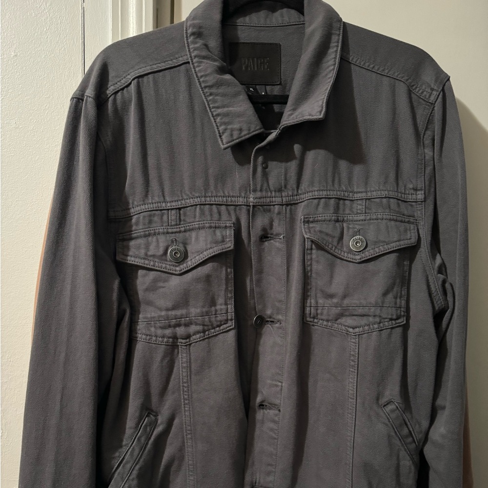 Paige grey denim trucker jacket